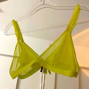 Maison Close Corps a Corps Neon Yellow Mesh Triangle Bra